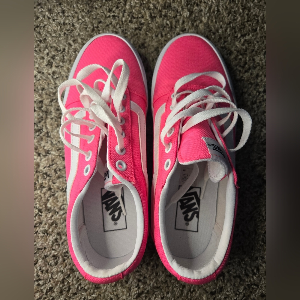 NWOT Vans Women's Pink and White Sneakers